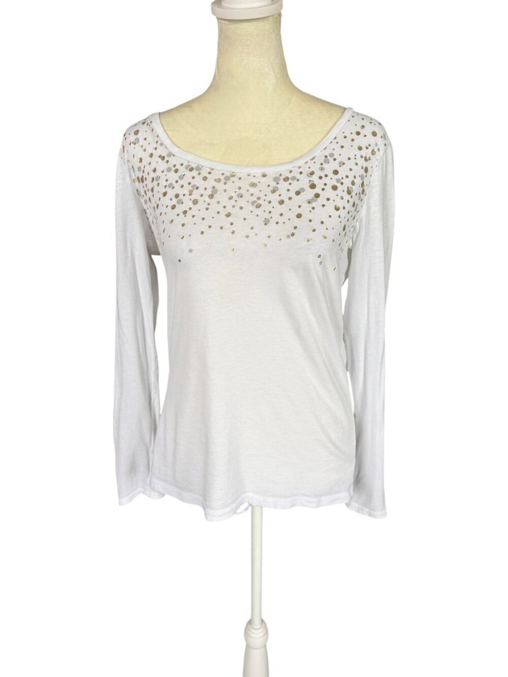 LOFT white long sleeve pullover scoop neck pullover top women's size XS